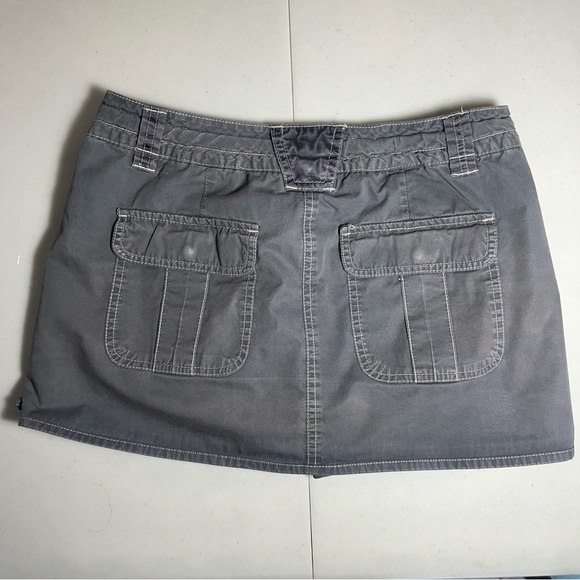 Smart Set Skort S Y2K Vintage Cargo Mini Skirt Shorts Dark Grey Drawstring - Picture 6 of 7